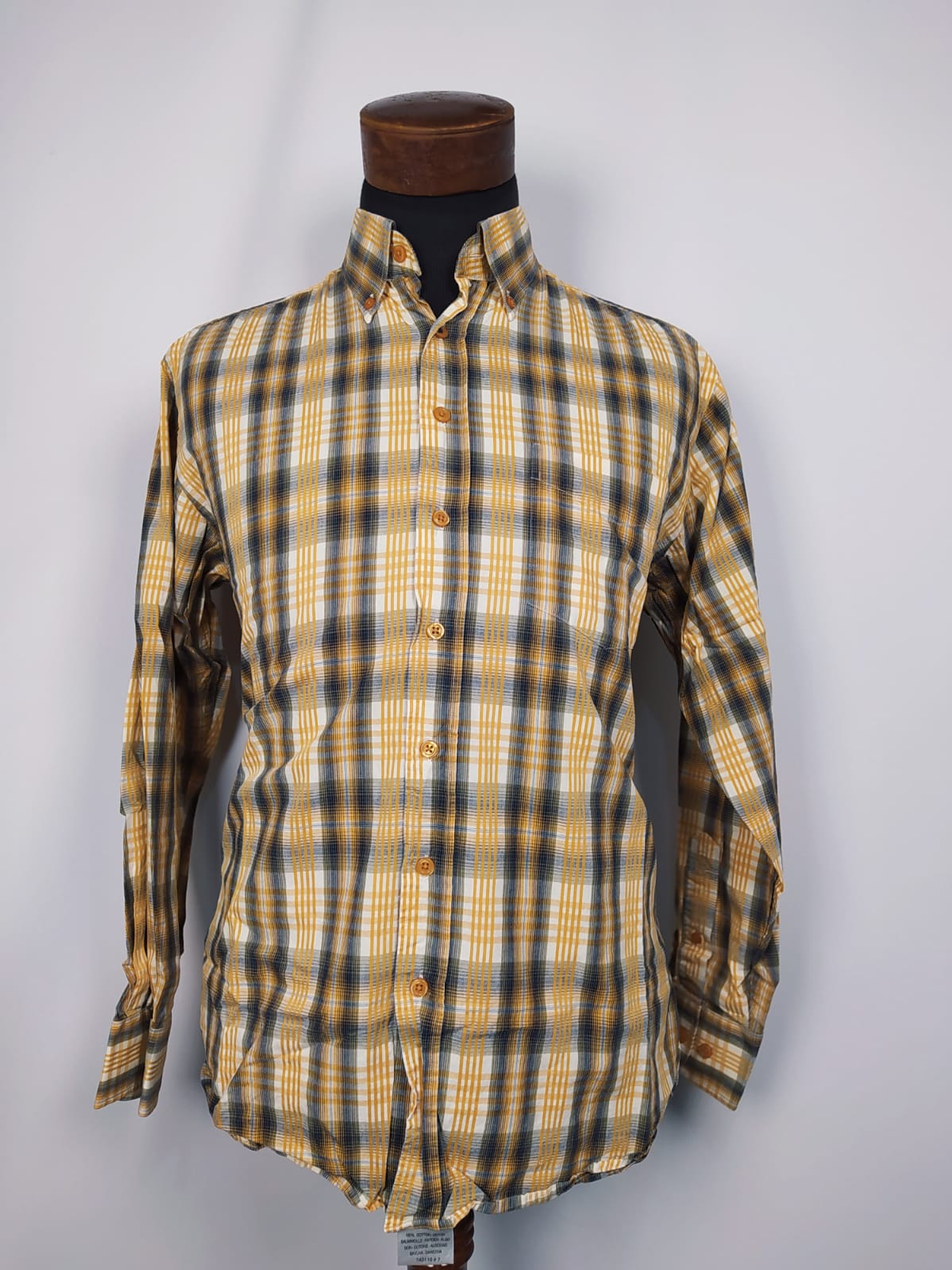 Camisa a cuadros amarillos y grises TALLA M 1