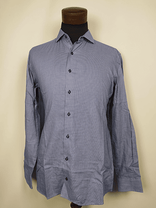 Camisa azul microcuadro TALLA M