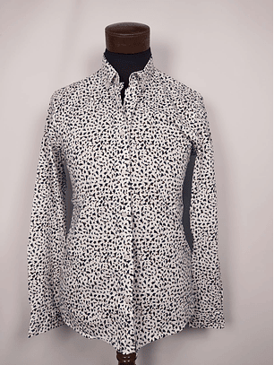 Camisa estampada blanca con microdiseños TALLA M