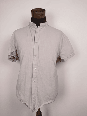 Camisa gris cuello mao TALLA XXL