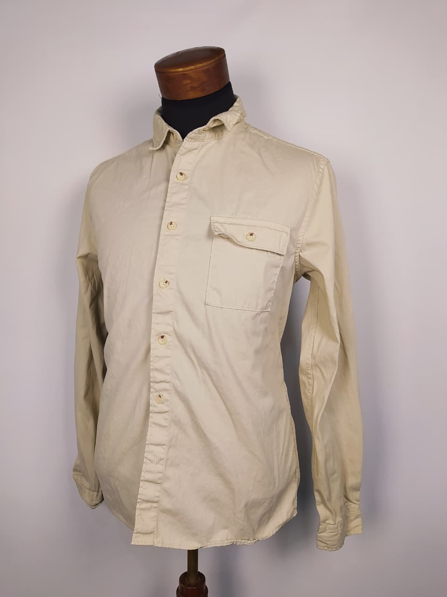 Camisa beige manga larga TALLA M 1