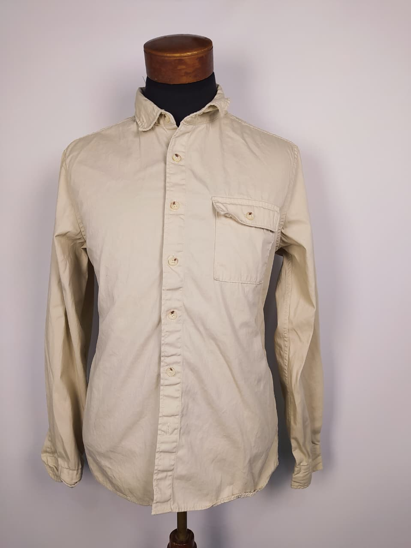Camisa beige manga larga TALLA M 2