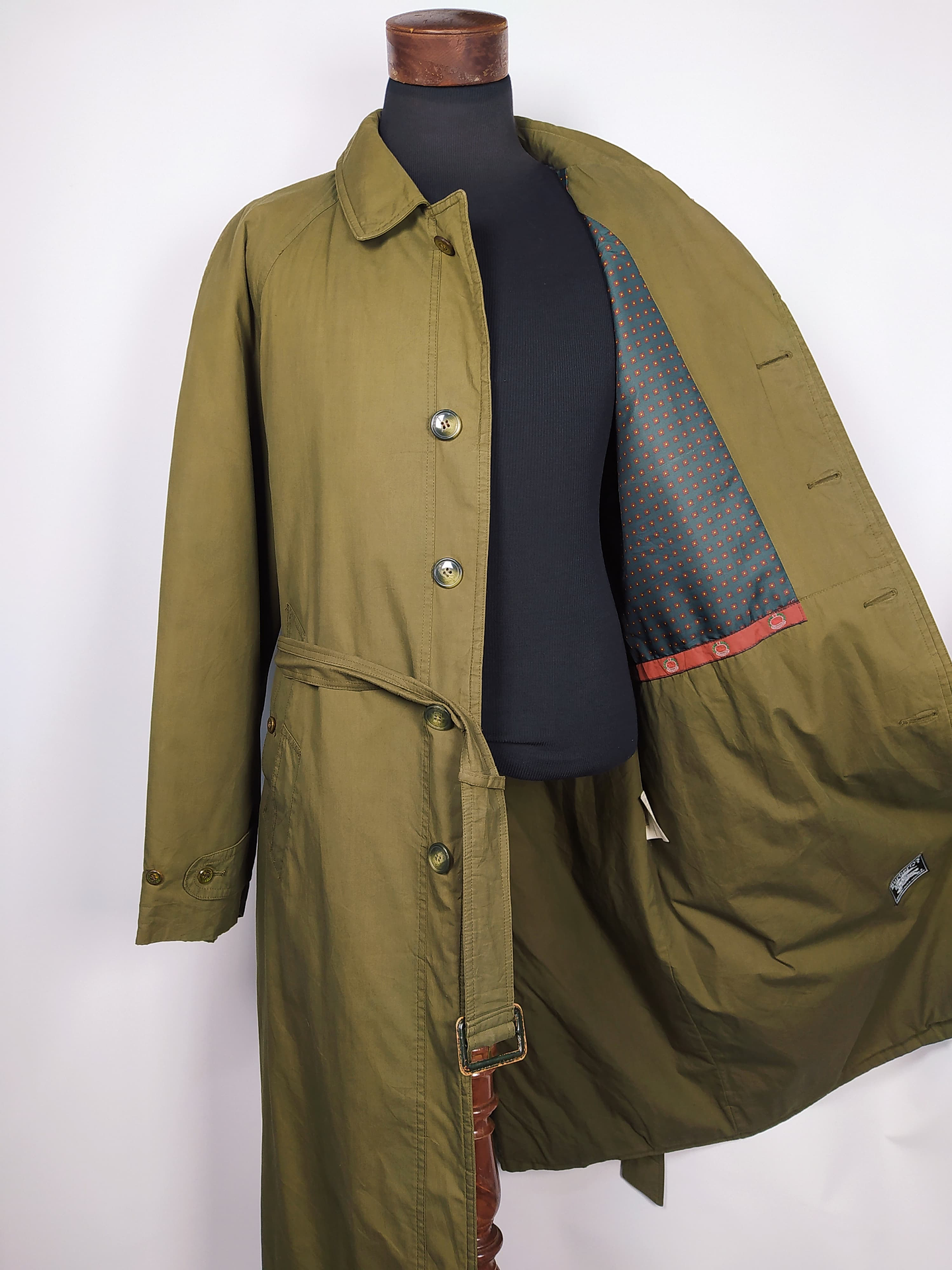Gabardina Burberry Trench de colección verde TALLA XL  5