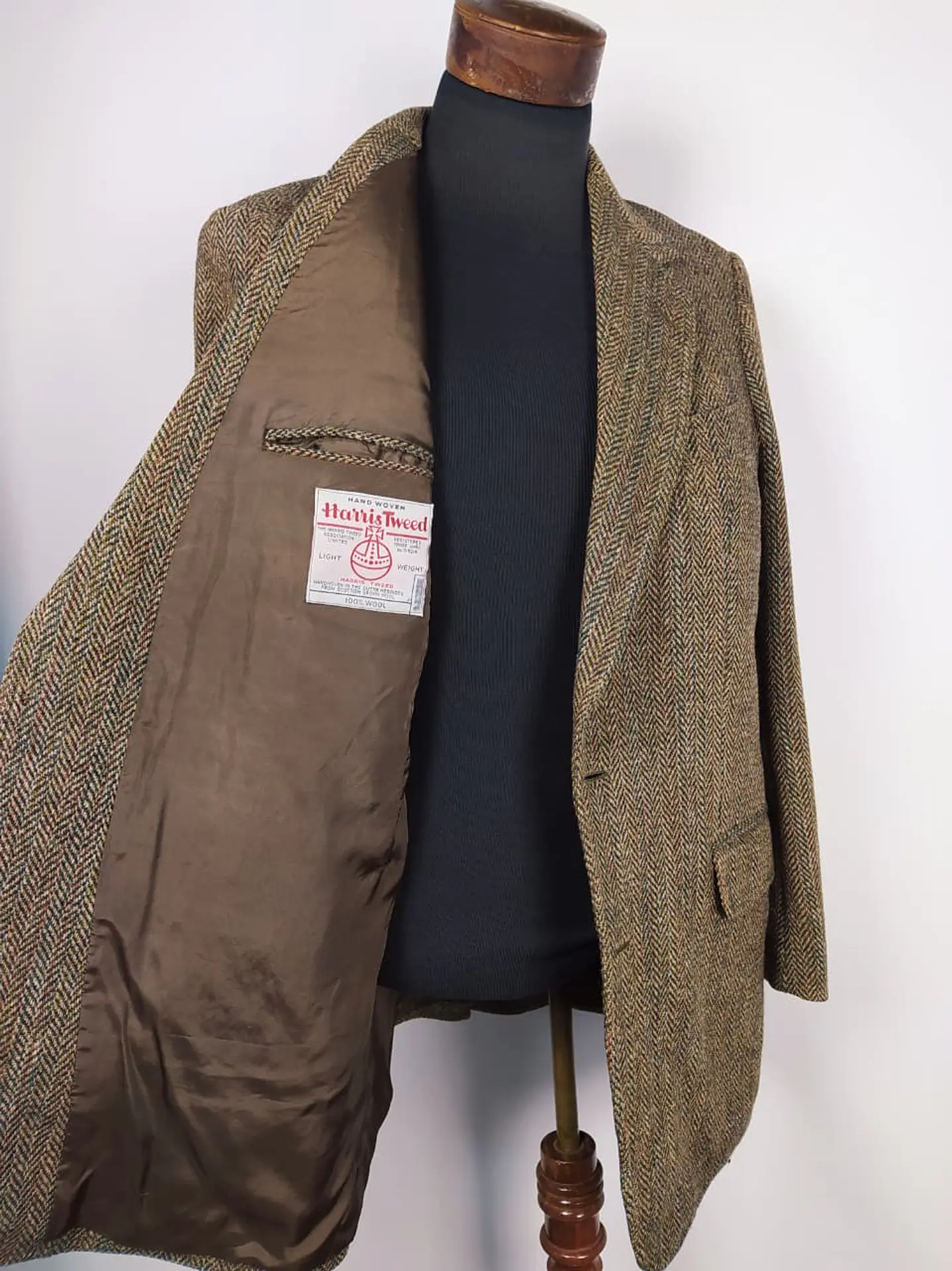 Chaqueta HARRIS TWEED Pura lana escocés blazer lujo TALLA M 3