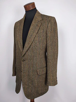 Chaqueta HARRIS TWEED Pura lana escocés blazer lujo TALLA M