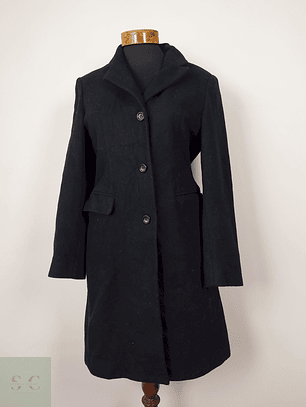  Abrigo lana mujer largo negro Braetan Talla M