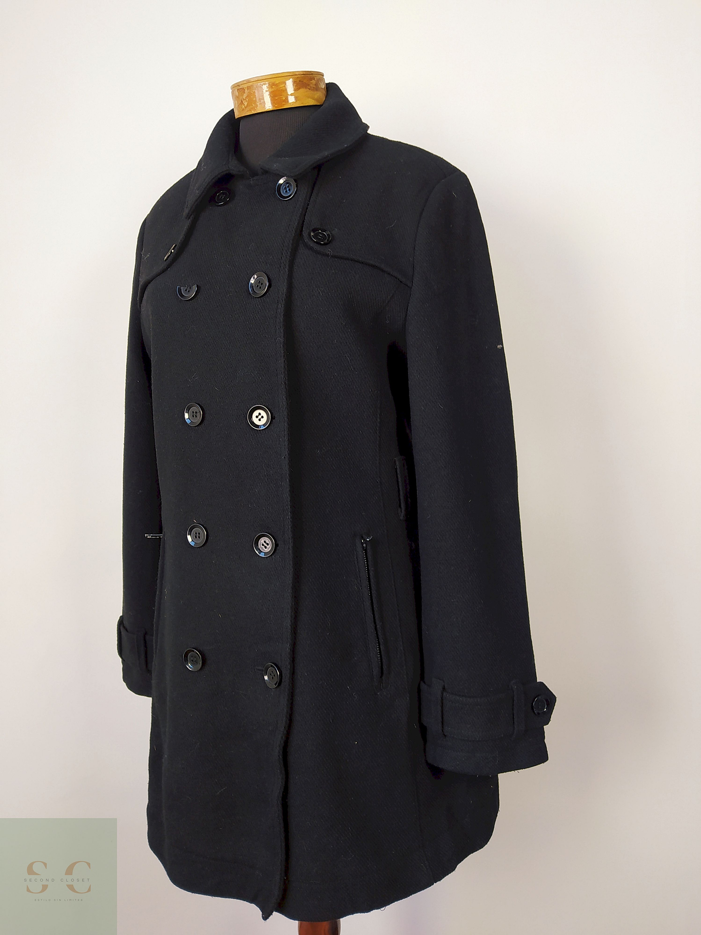 The Outerwear Abrigo Negro Talla L 4