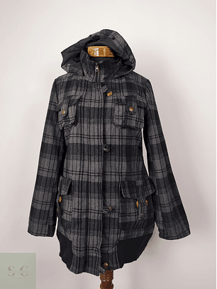 Abrigo Plomo cuadros Talla S