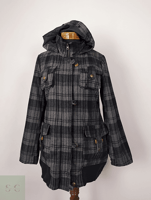 Abrigo Plomo cuadros Talla S