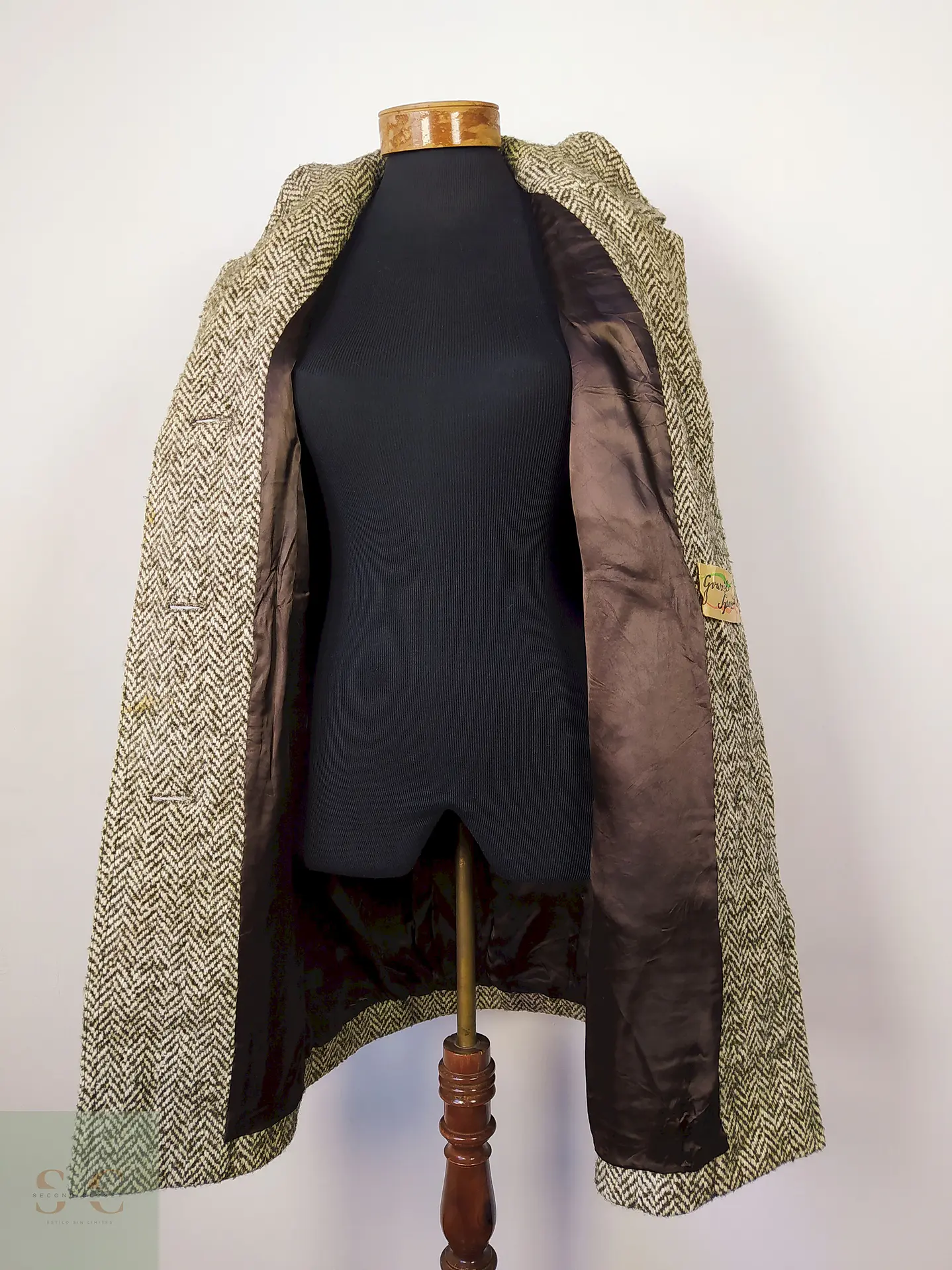 Abrigo Vintage lana tweed Talla M 2