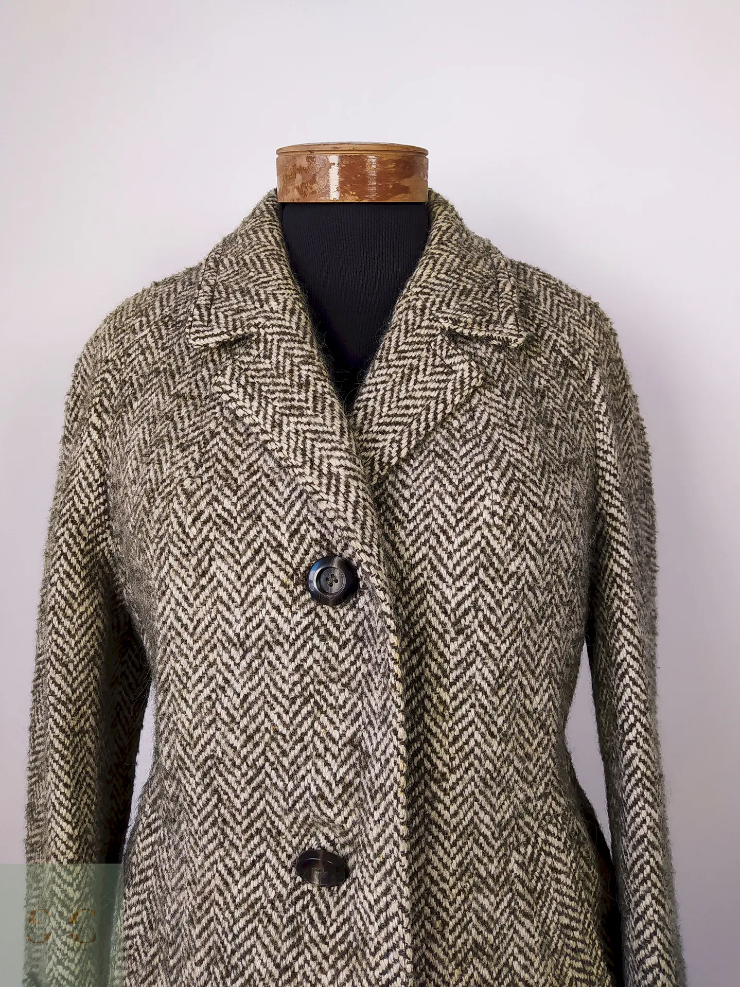 Abrigo Vintage lana tweed Talla M 5