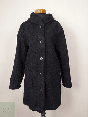 Abrigo ligero negro con gorro Talla XL