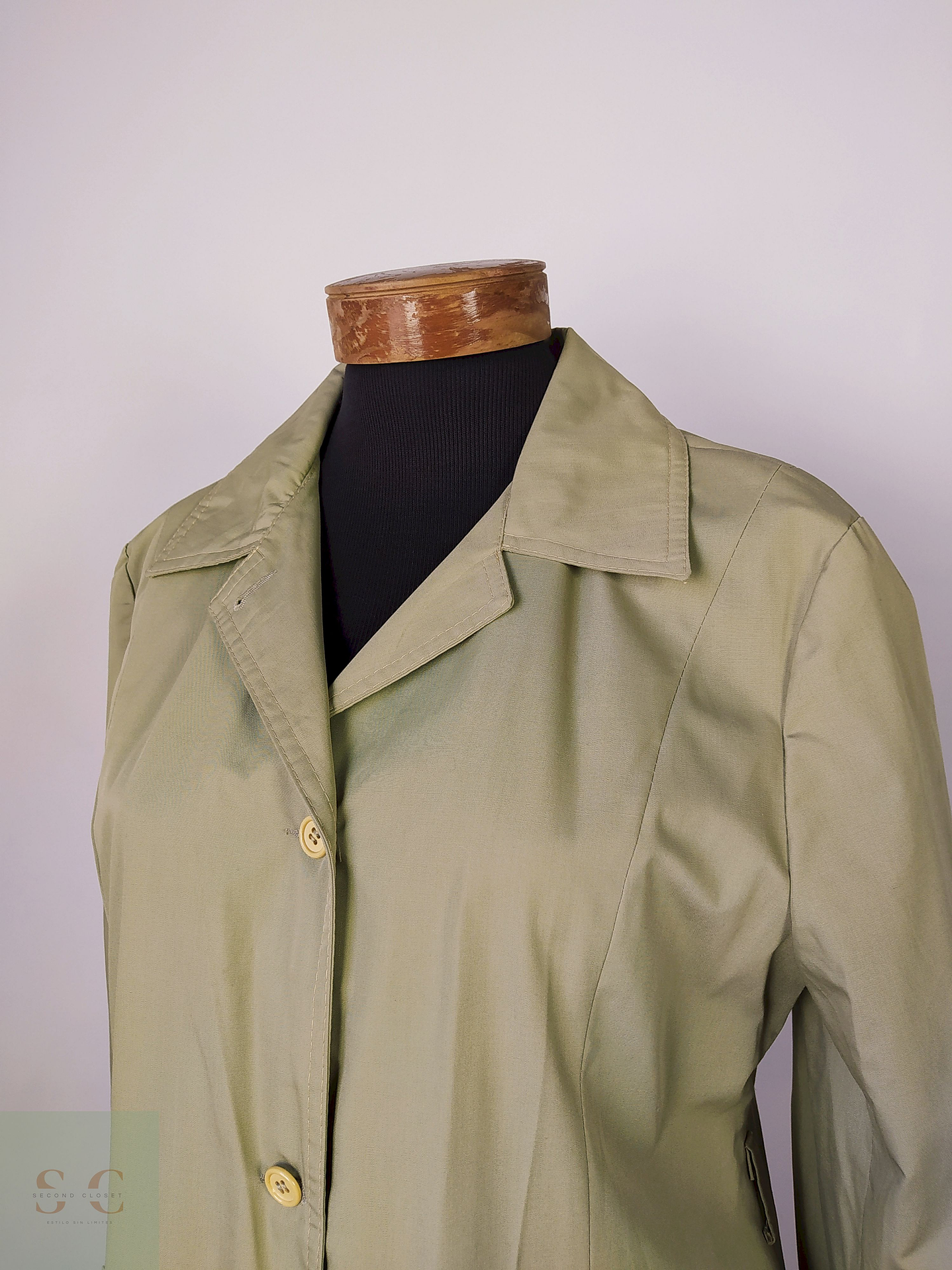 Trench Caroldo París verde Talla M 2