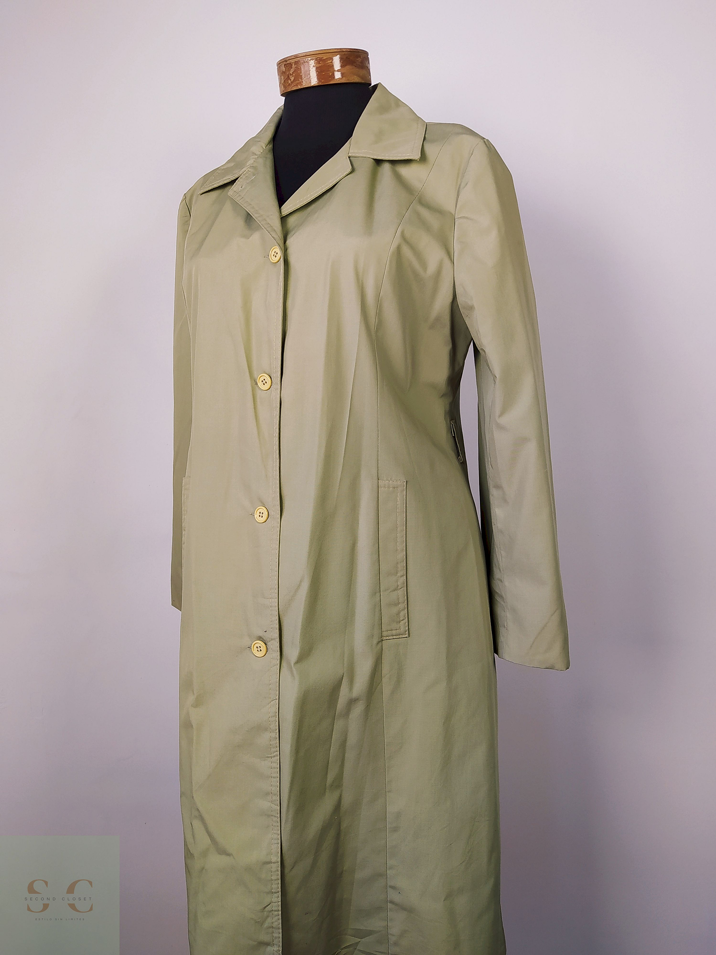 Trench Caroldo París verde Talla M 3