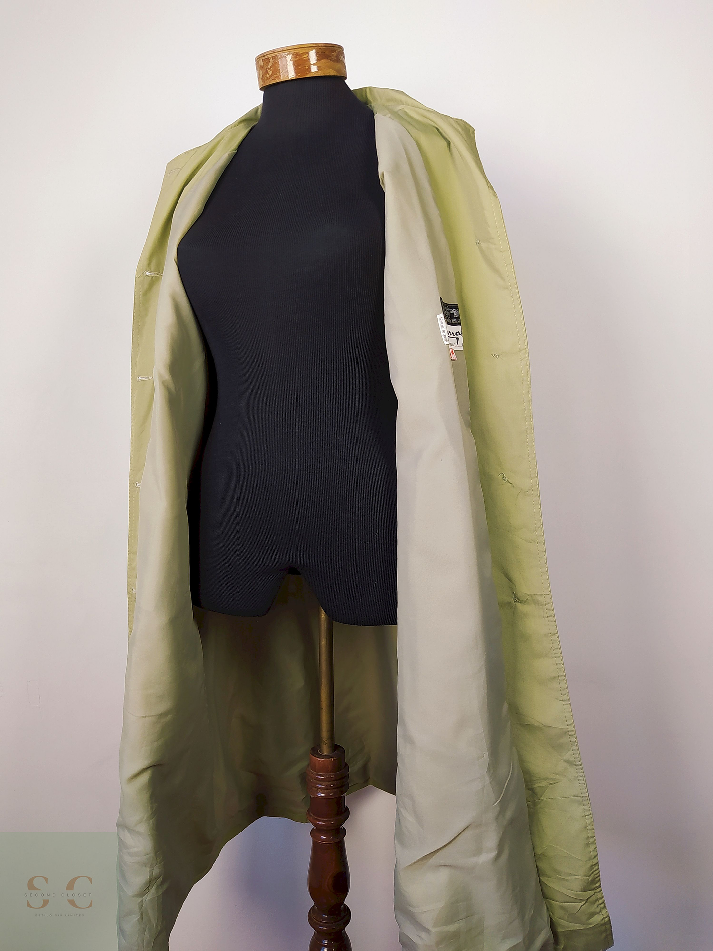 Trench Caroldo París verde Talla M 4