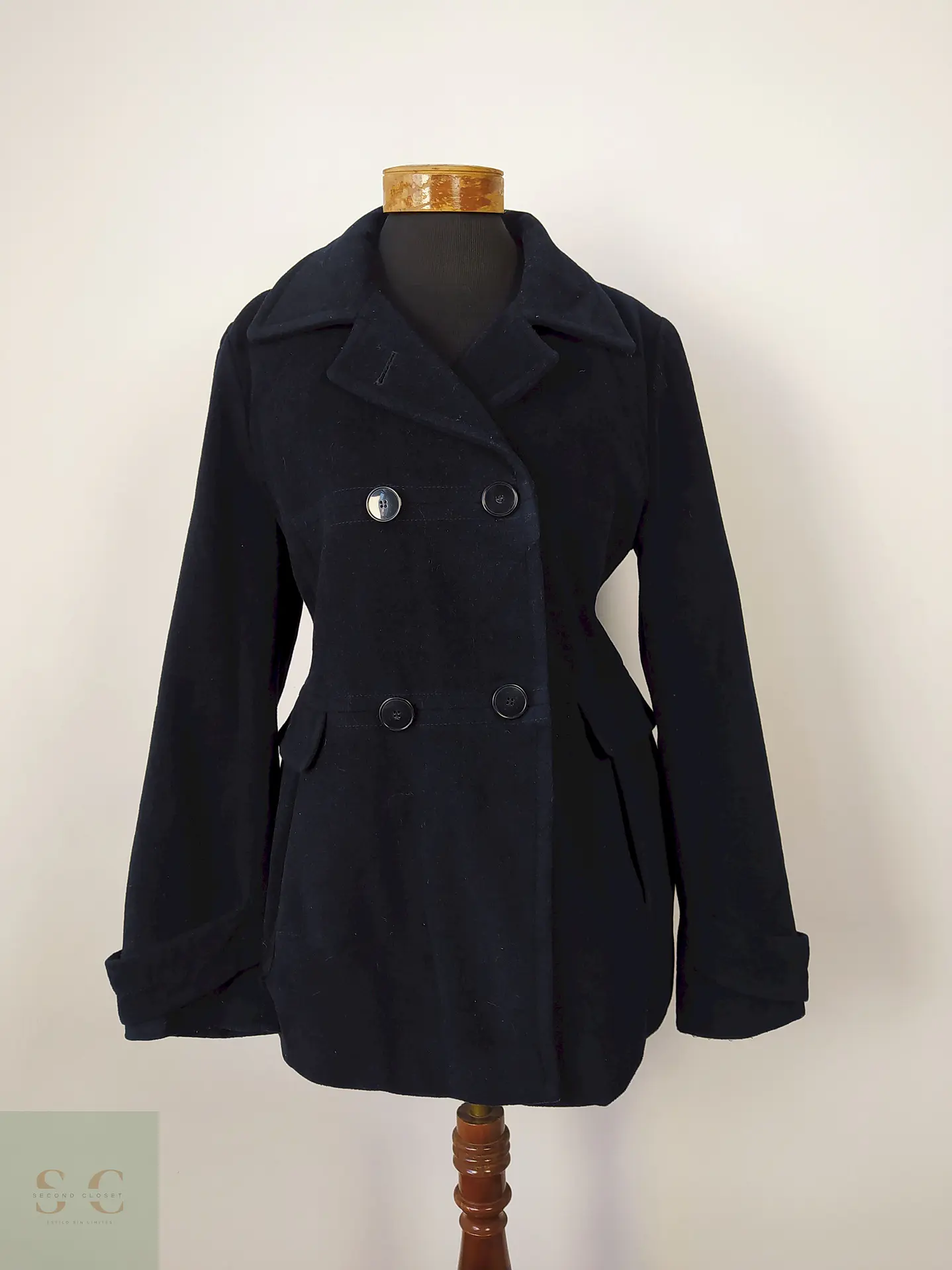 Abrigo lana y cashmere mujer Fuchs Schimitt azul Talla M 1