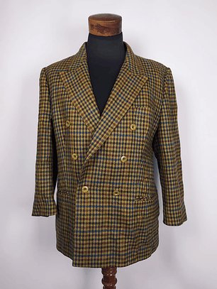 Chaqueta Cruzada Talla ML Lana Pata de Gallo