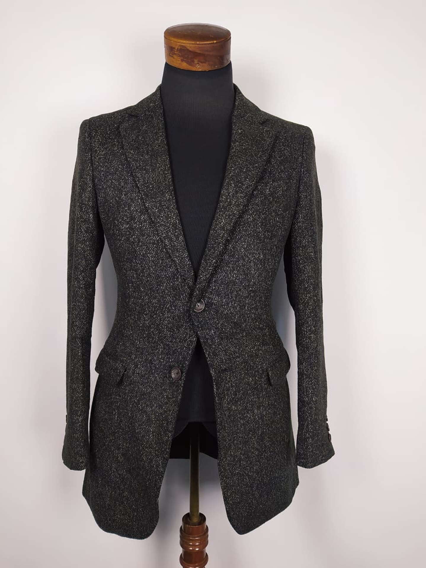 Chaqueta Hombre Talla S Slim Fit Plomo Lana  1