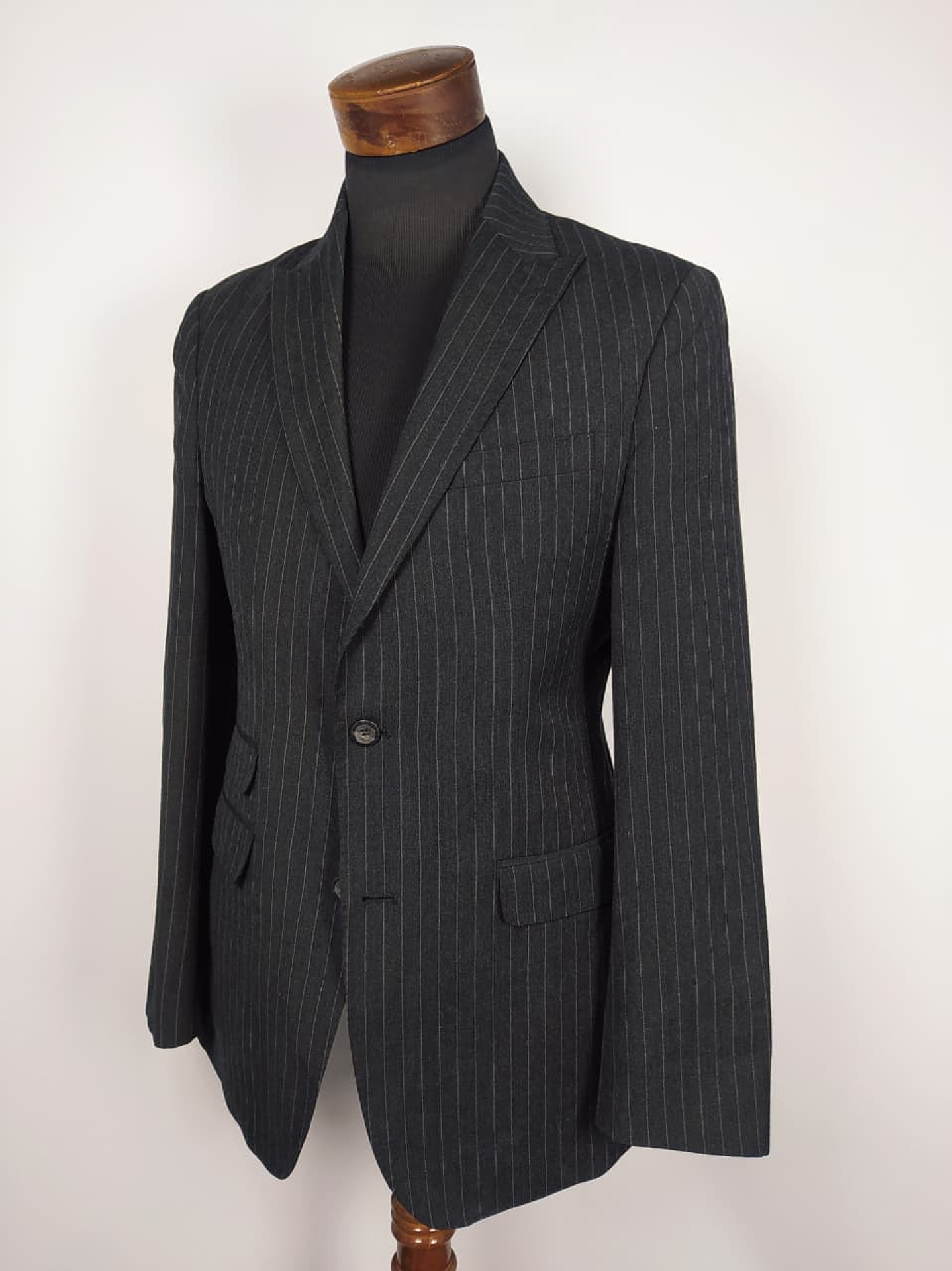 Chaqueta Hombre Talla SM F&F Lana Plomo Rayas  1