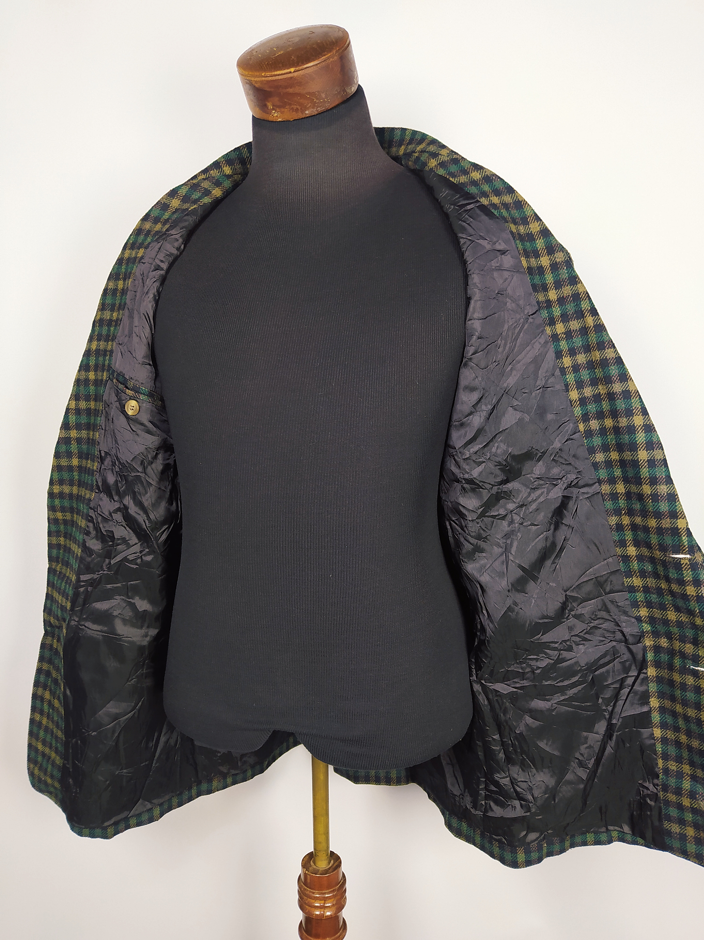 Chaqueta Hombre Santini Verde Cuadros Talla XXL 54 Lana Virgen 3