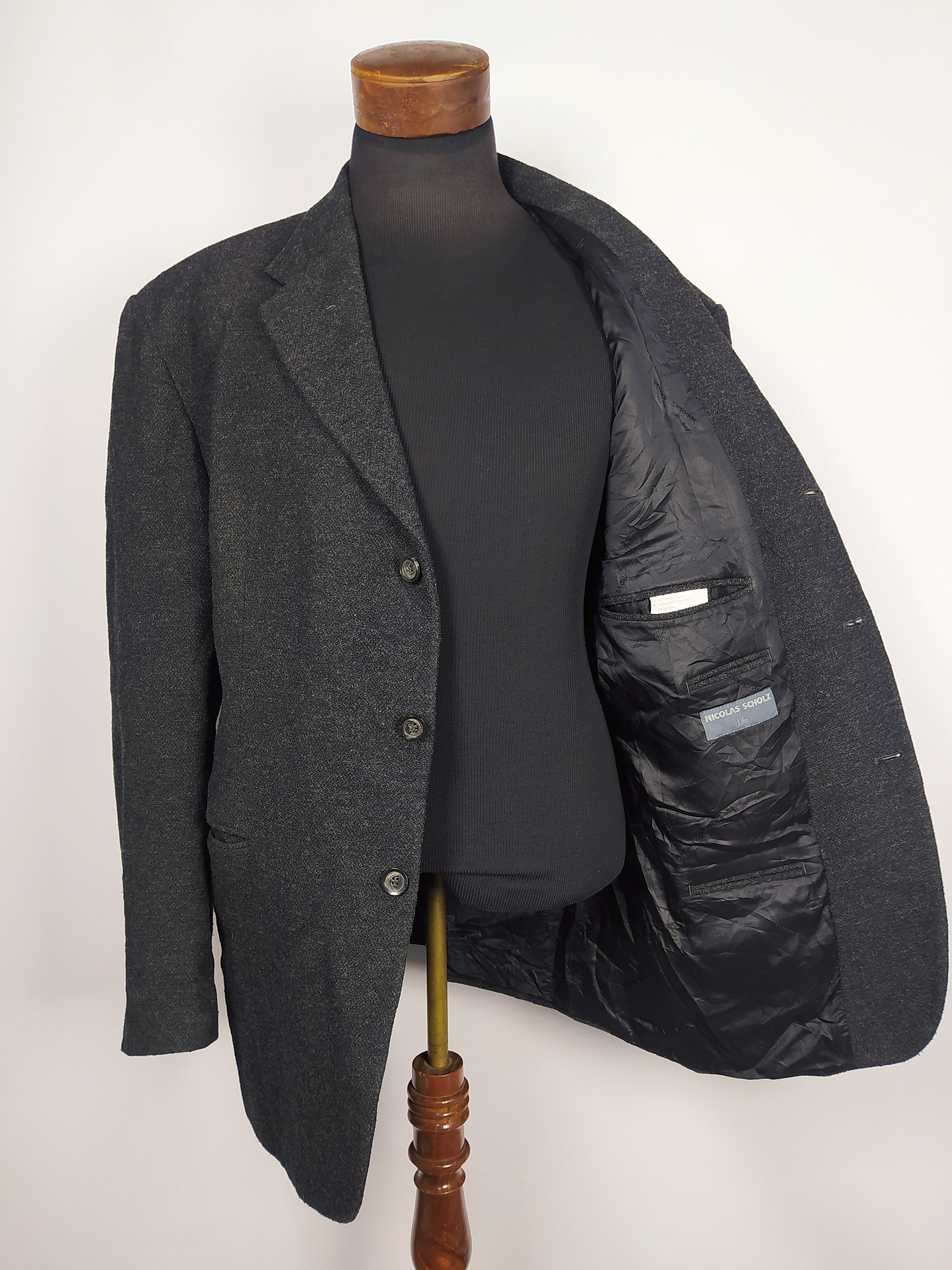 Chaqueta Hombre Plomo Grueso Talla XXXL 58 100% Lana Virgen 2