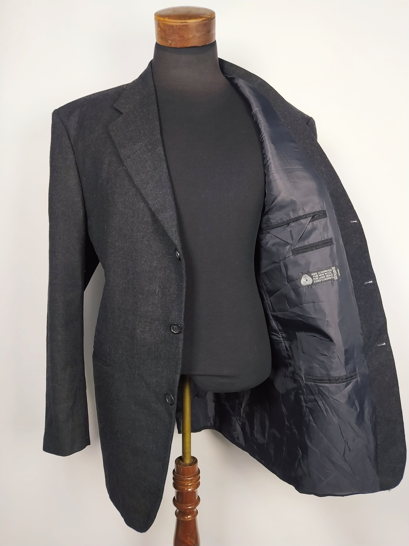 Chaqueta Hombre Plomo Tres Botones Talla XXL 54 Lana Virgen 1