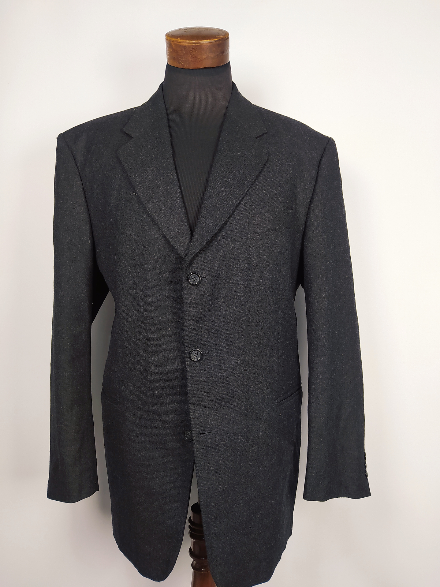 Chaqueta Hombre Plomo Tres Botones Talla XXL 54 Lana Virgen 2