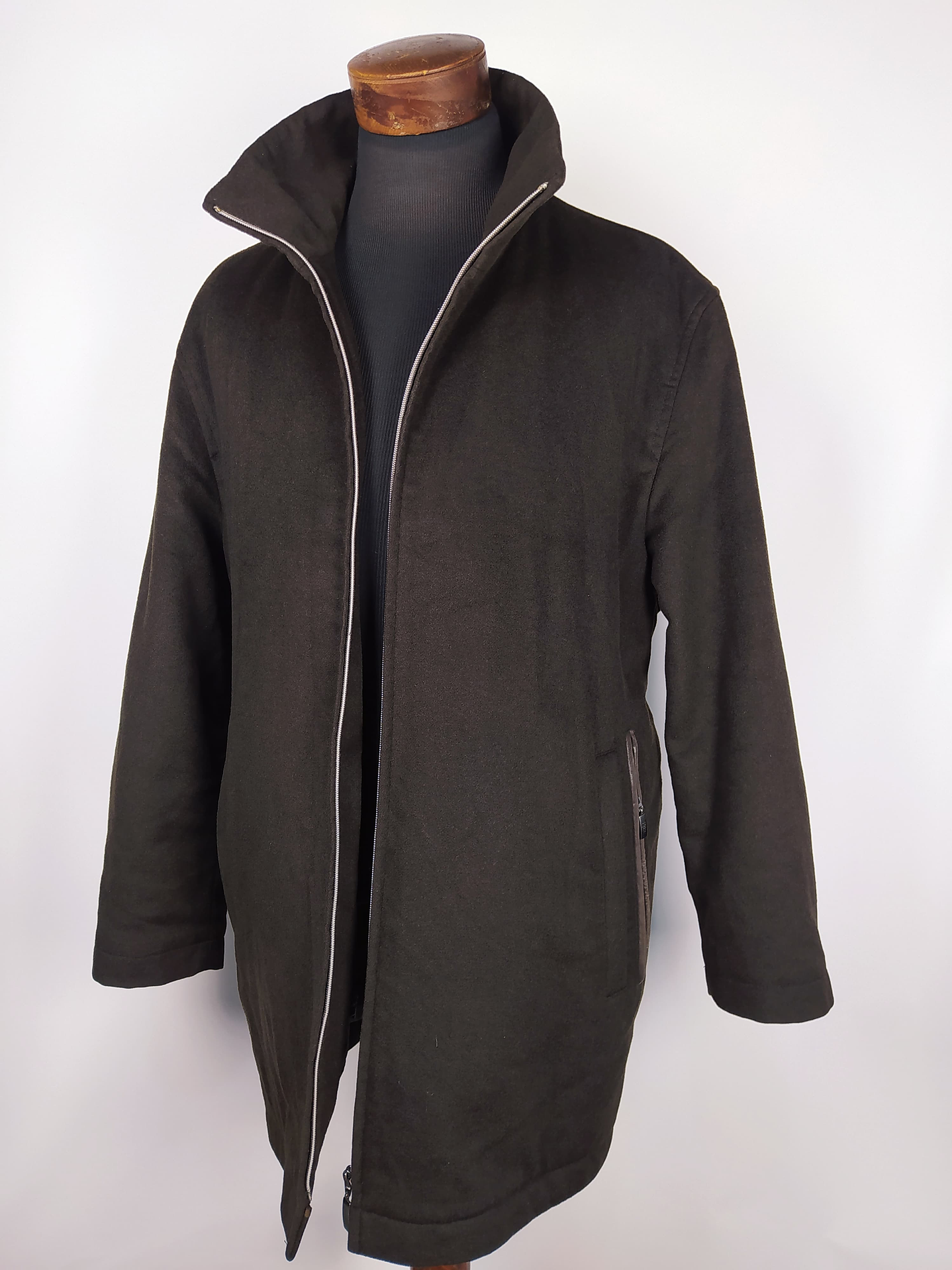 Abrigo Pura Lana Chaquetón FERAUD Café Talla LXL 2