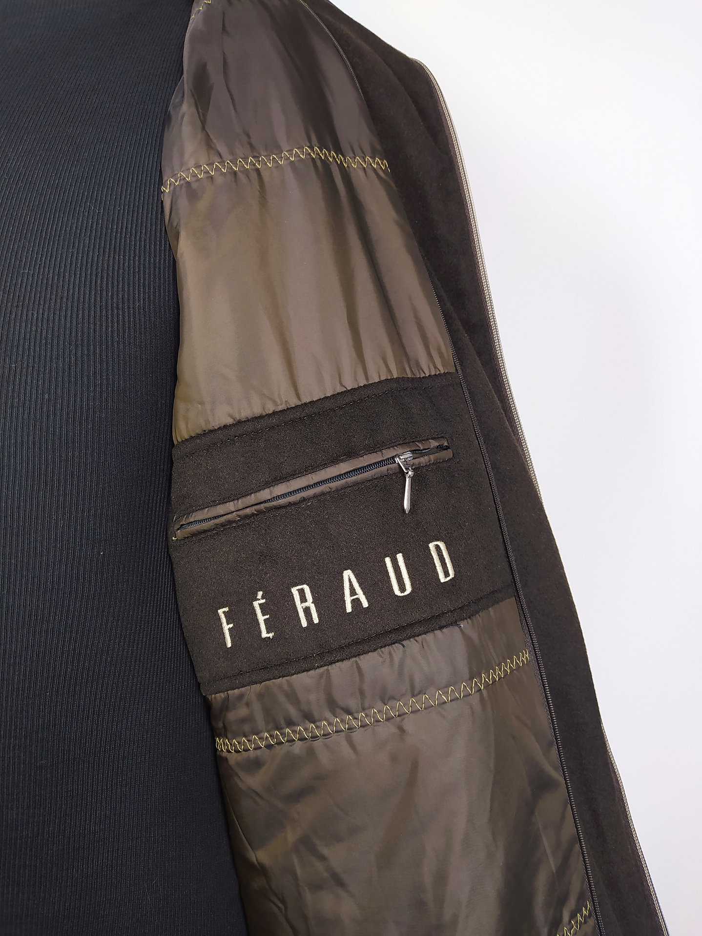 Abrigo Pura Lana Chaquetón FERAUD Café Talla LXL 3