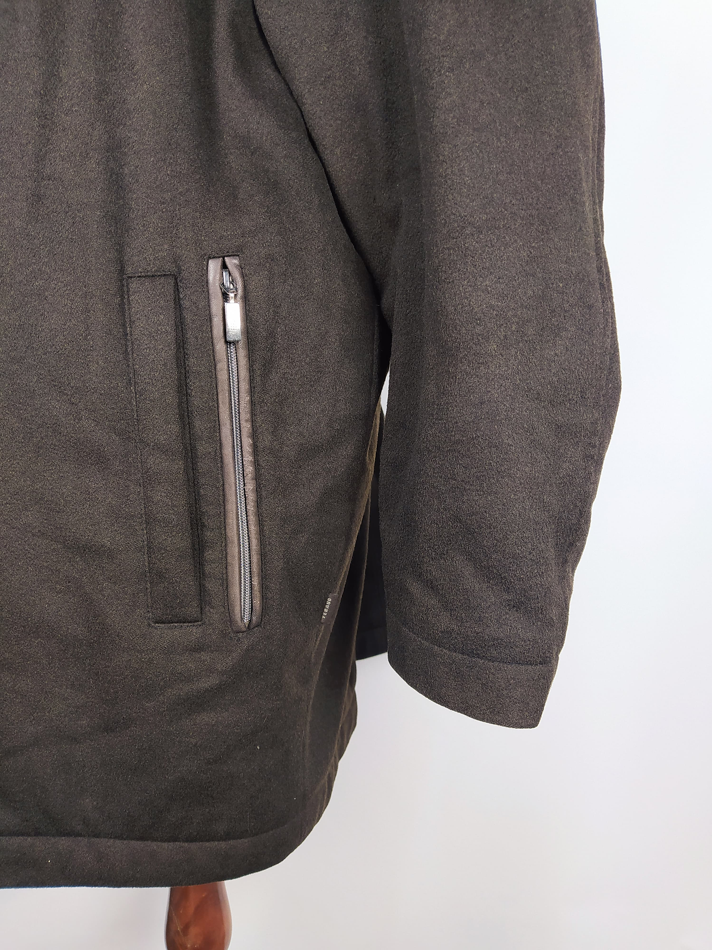 Abrigo Pura Lana Chaquetón FERAUD Café Talla LXL 9