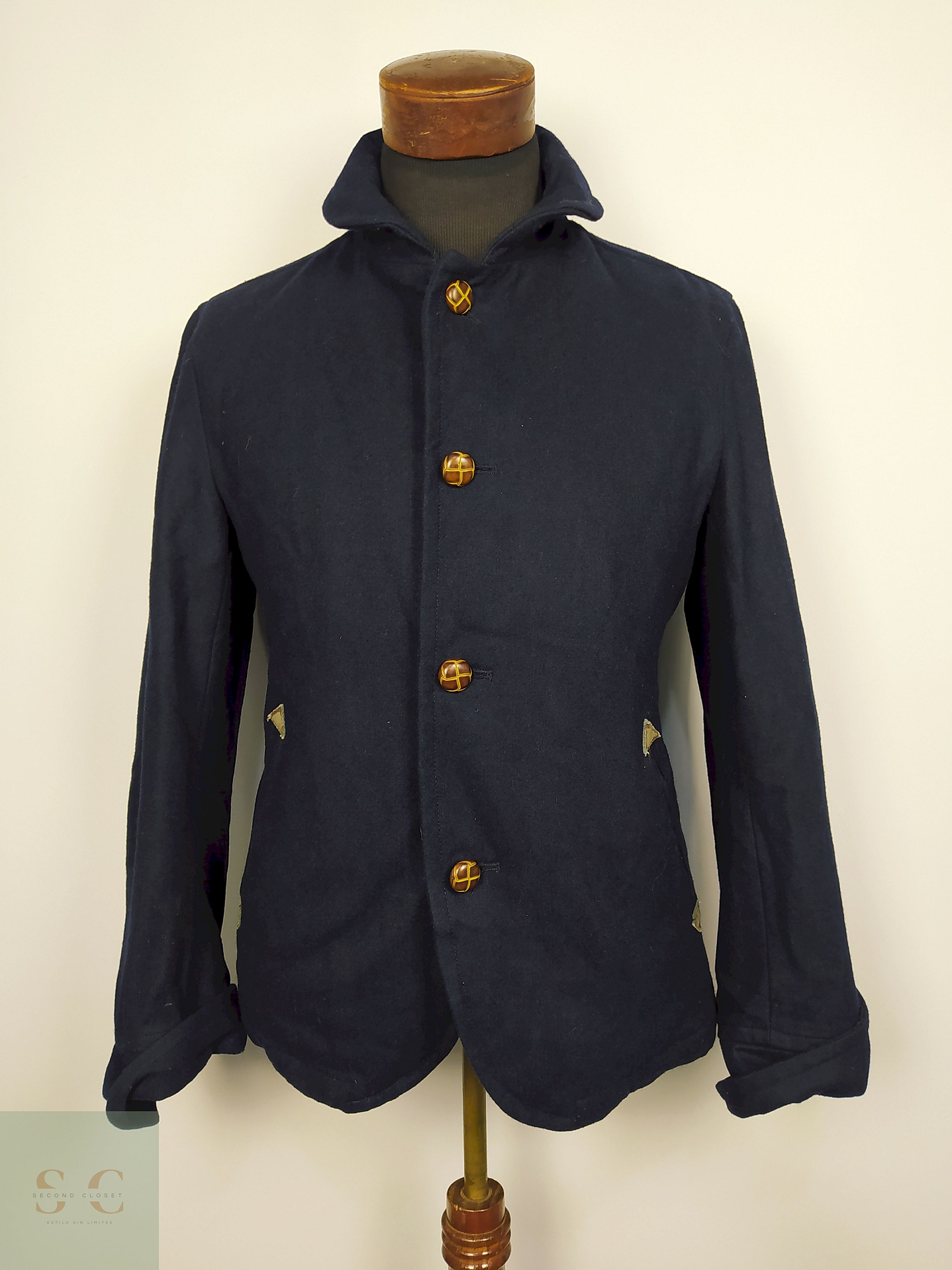 CHAQUETA TALLA S LANA AZUL  1