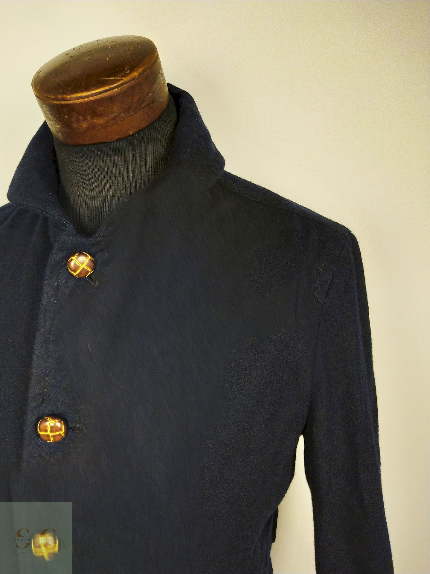 CHAQUETA TALLA S LANA AZUL  2