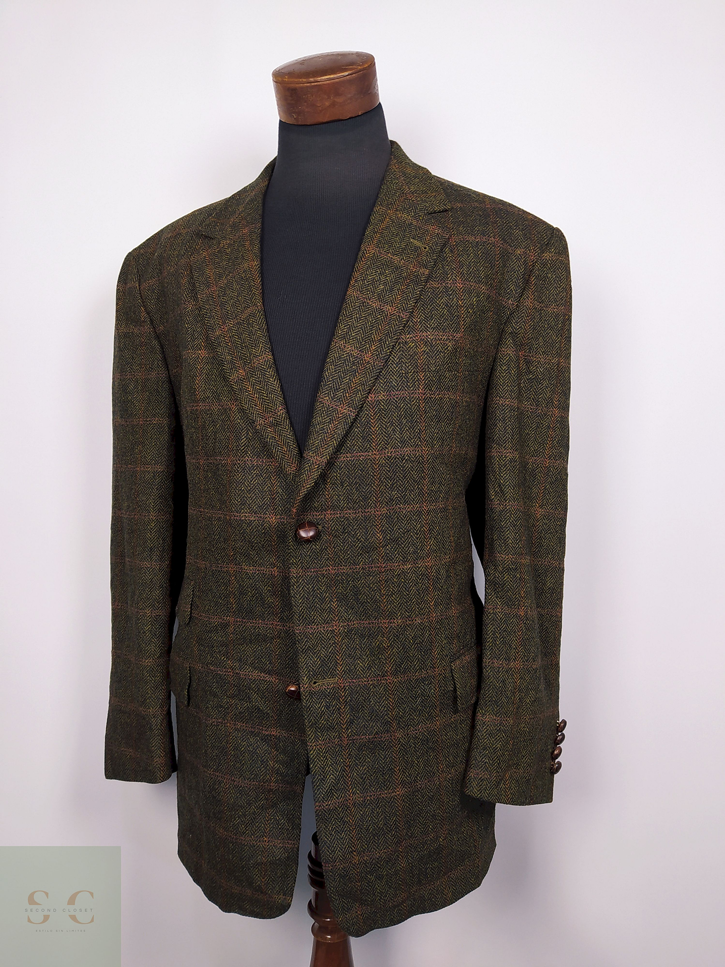 BLAZER LUJO BRITISH CLASSIC LANA VIRGEN TWEED VERDE Talla XXL-XXL 1