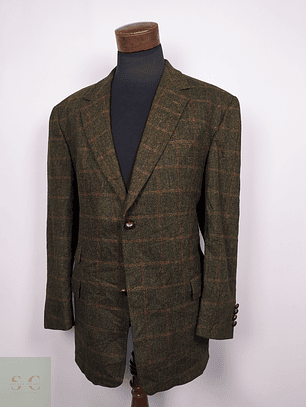 BLAZER LUJO BRITISH CLASSIC LANA VIRGEN TWEED VERDE Talla XXL-XXL