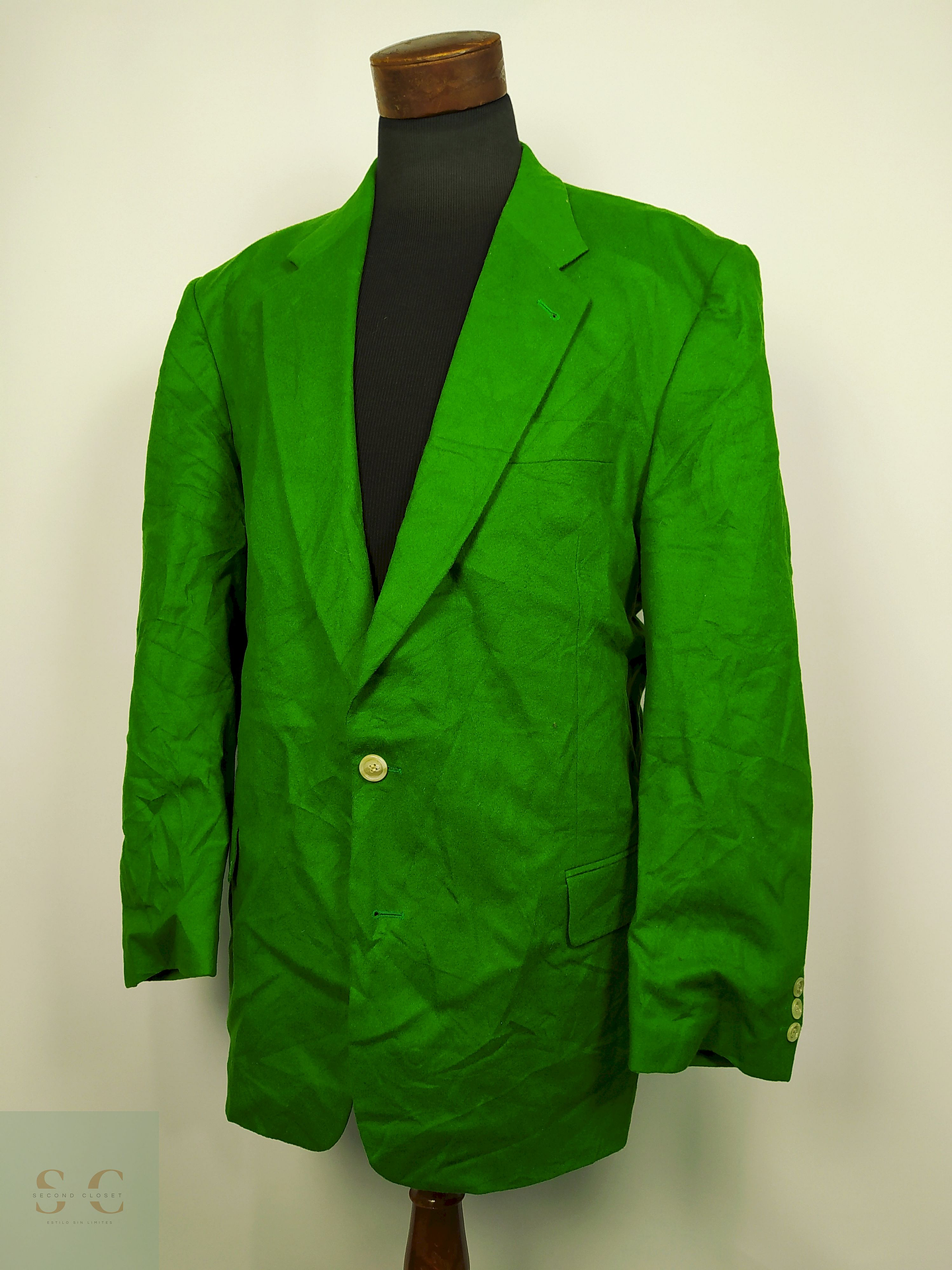 BLAZER VERDE LANA VIRGEN Y CASHMERE Talla XXL 1