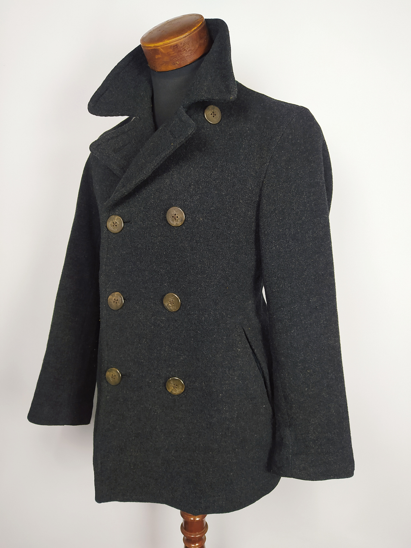 Abrigo Uniqlo Japan TALLA SM – Peacoat Clásico Doble Abotonadura 1