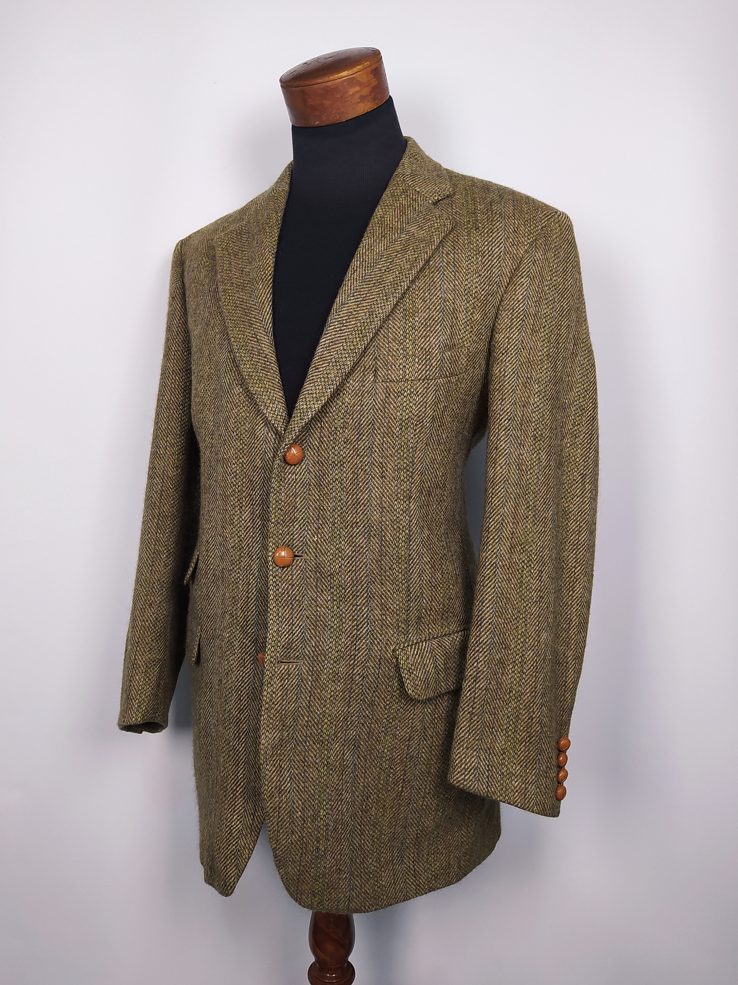 Chaqueta lana virgen mohair Magee DONEGAL MIST · HANDWOVEN lujo exclusivo TALLA ML 2