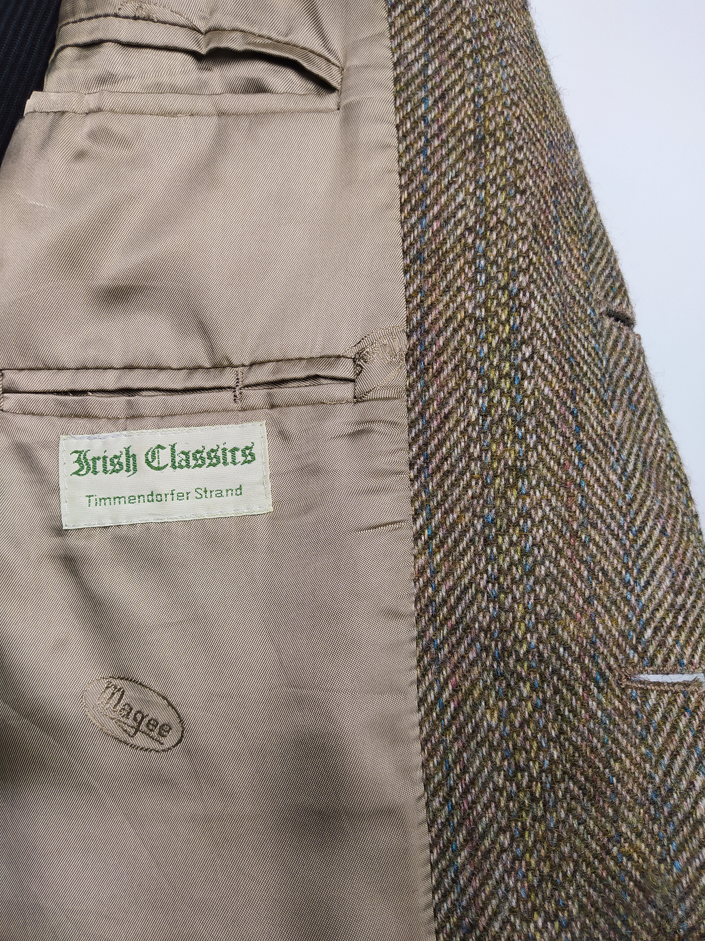 Chaqueta lana virgen mohair Magee DONEGAL MIST · HANDWOVEN lujo exclusivo TALLA ML 6