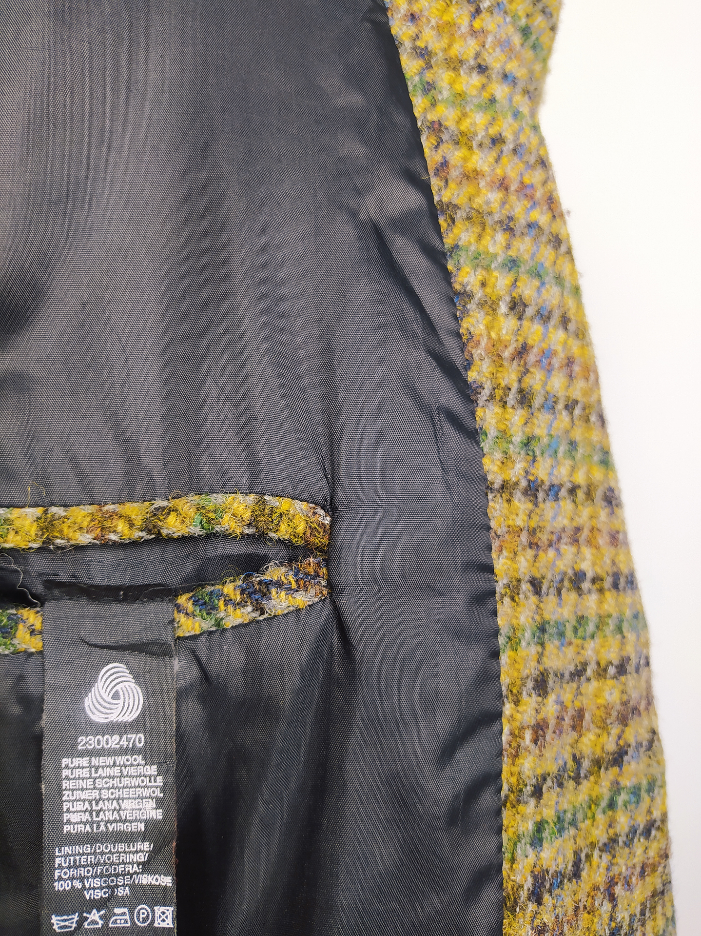 HARRIS TWEED HANDWOVEN ORB CERTIFICATE – Houndstooth Clásico Outer Hebrides – Talla XL – Pieza de Colección 90s 8