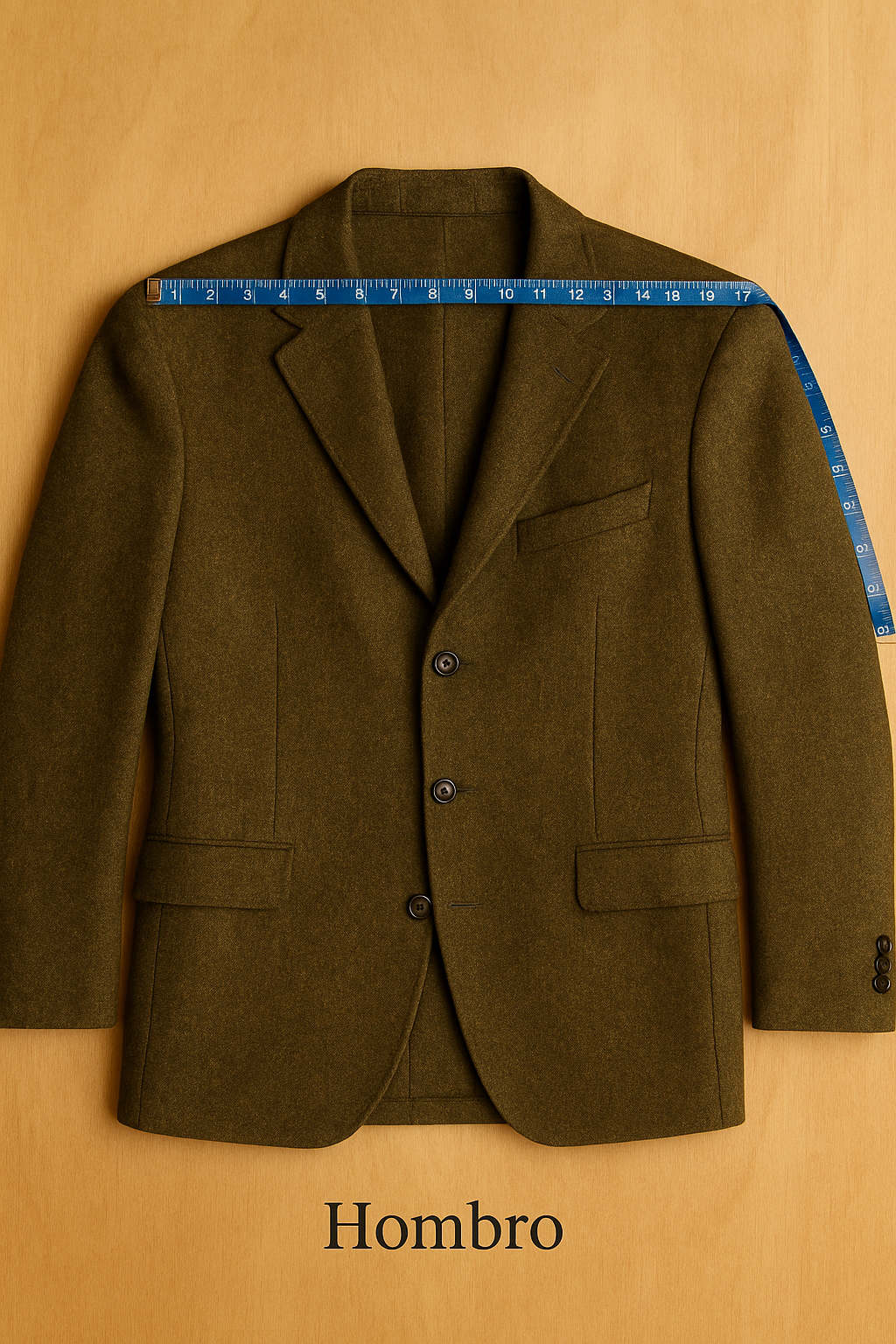 Esquema de medición de hombro en blazer