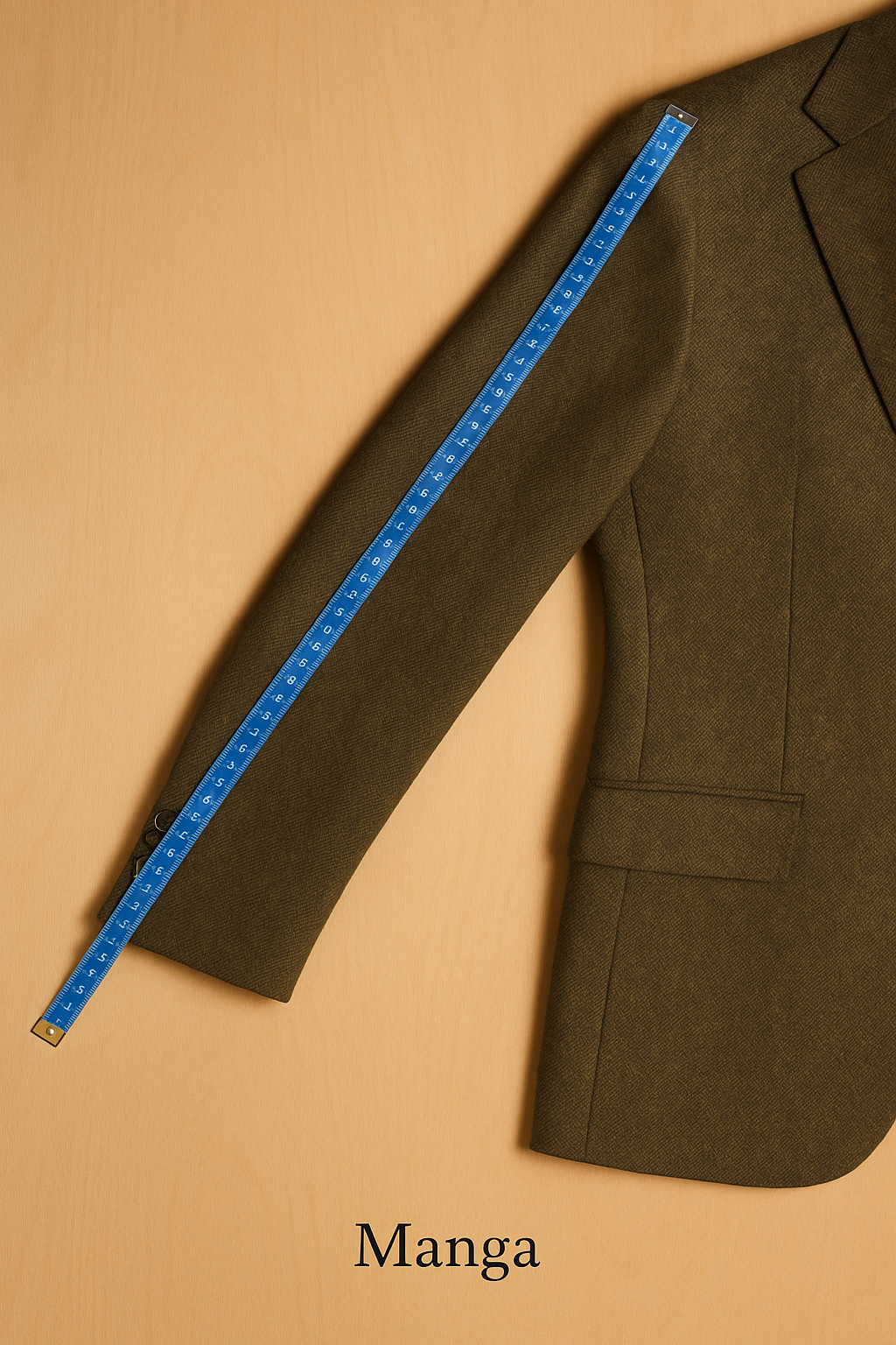 Esquema de medición de manga en blazer