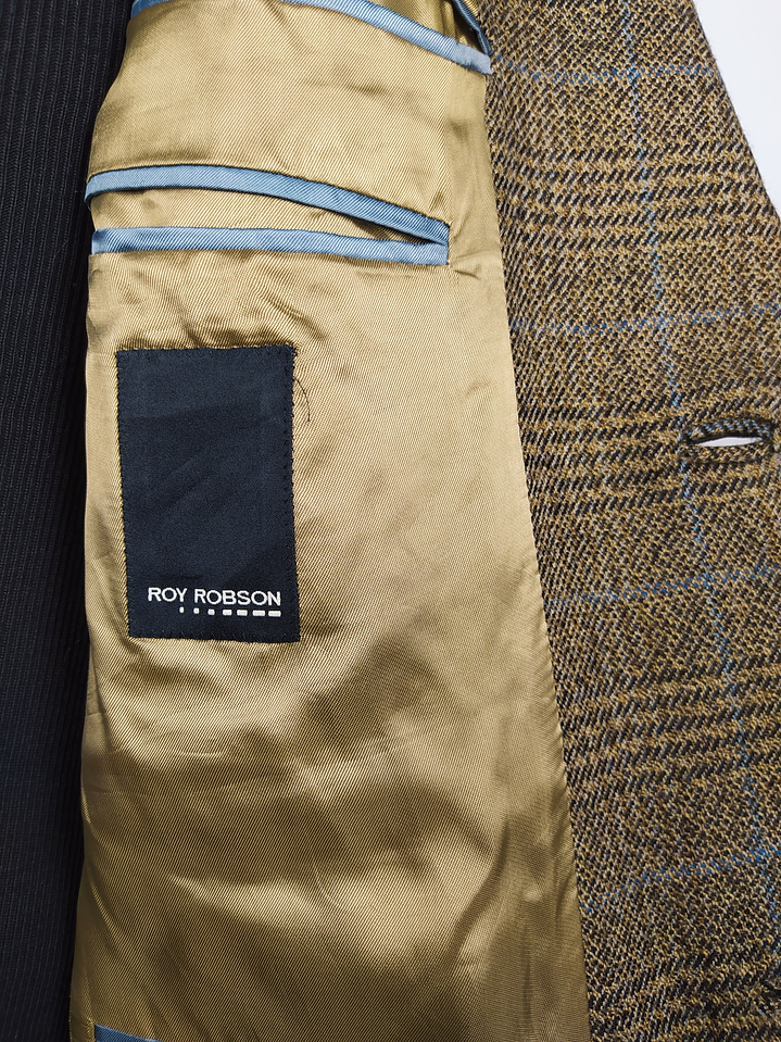 Blazer Roy Robson – Café con botones cuero – Talla L 7