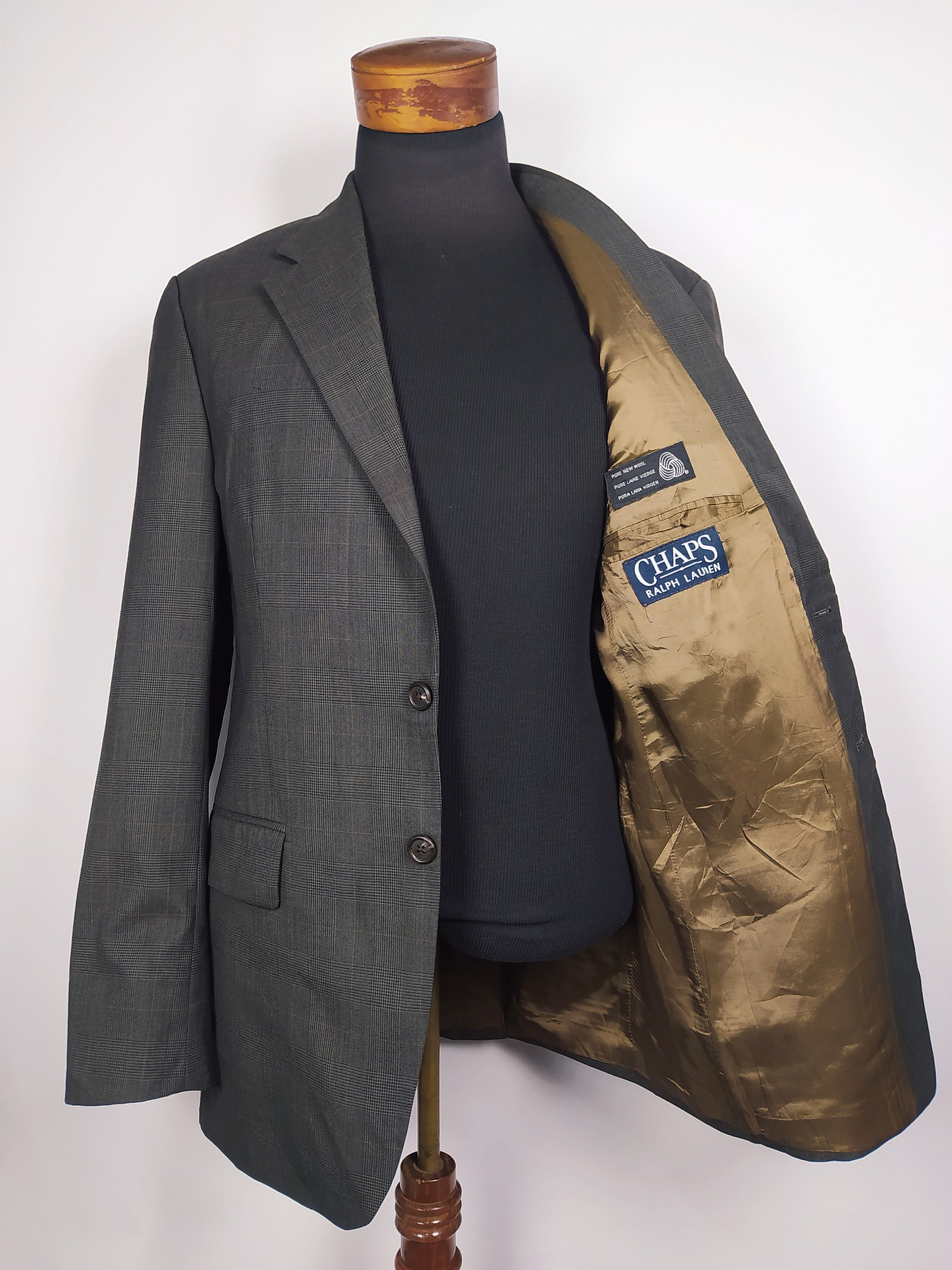 Blazer Ralph Lauren – Príncipe de Gales café – Talla ML 1