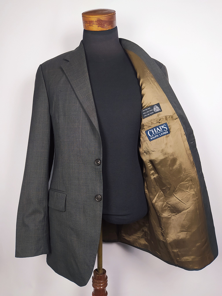 Blazer Ralph Lauren – Príncipe de Gales café – Talla ML 1