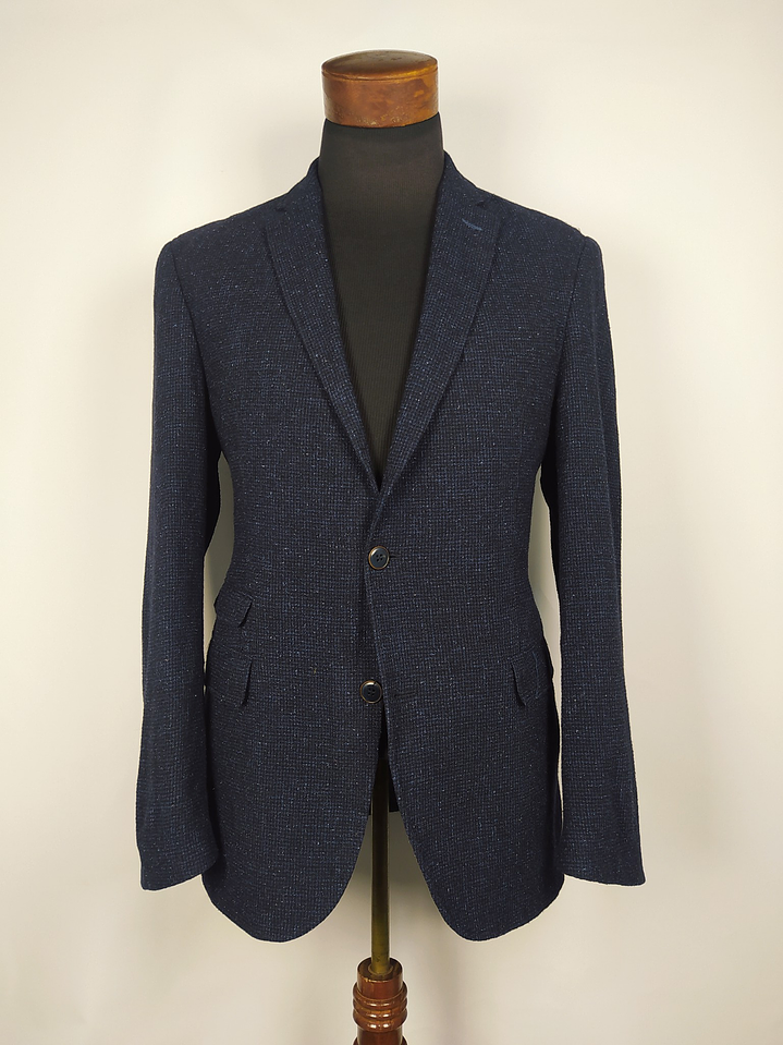 Blazer Carl Gross – Azul microcuadro – Talla M 1