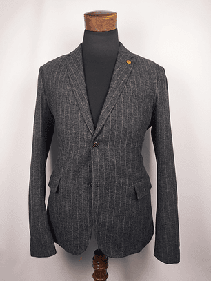 Blazer Hugo Boss – Plomo raya elegante – Talla M