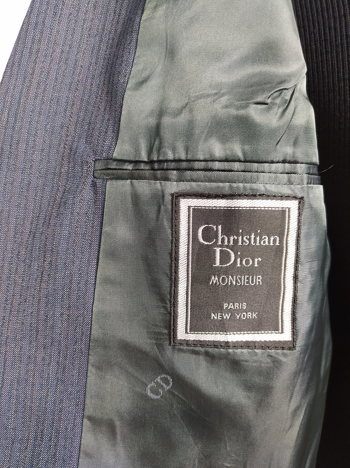 Christian Dior Monsieur – Blazer azul acero vintage premium | Paris–New York | Talla M 10