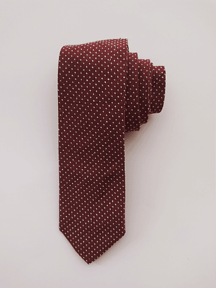Corbata Gierre Milano burdeos microdibujo – Seda (Slim)