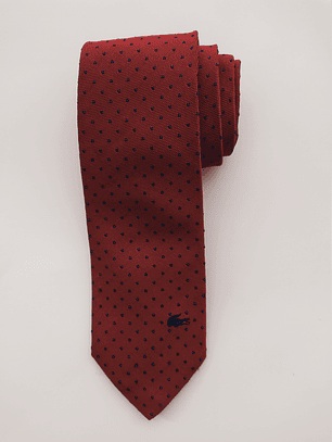 Corbata Lacoste roja lisa – Seda (Clásica moderna)