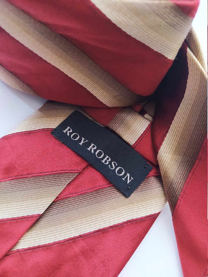 Corbata Roy Robson rojo/dorado – Seda (Clásica) 2